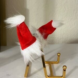 2PC Red Santa Hat Hair Clips with Fur Trim